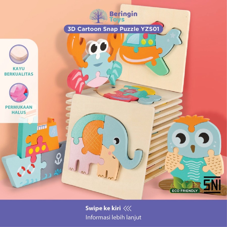 Beringin Toys Mainan Edukasi / Mainan Puzzle / 3D Jigsaw Puzzle / Puzzle 3D