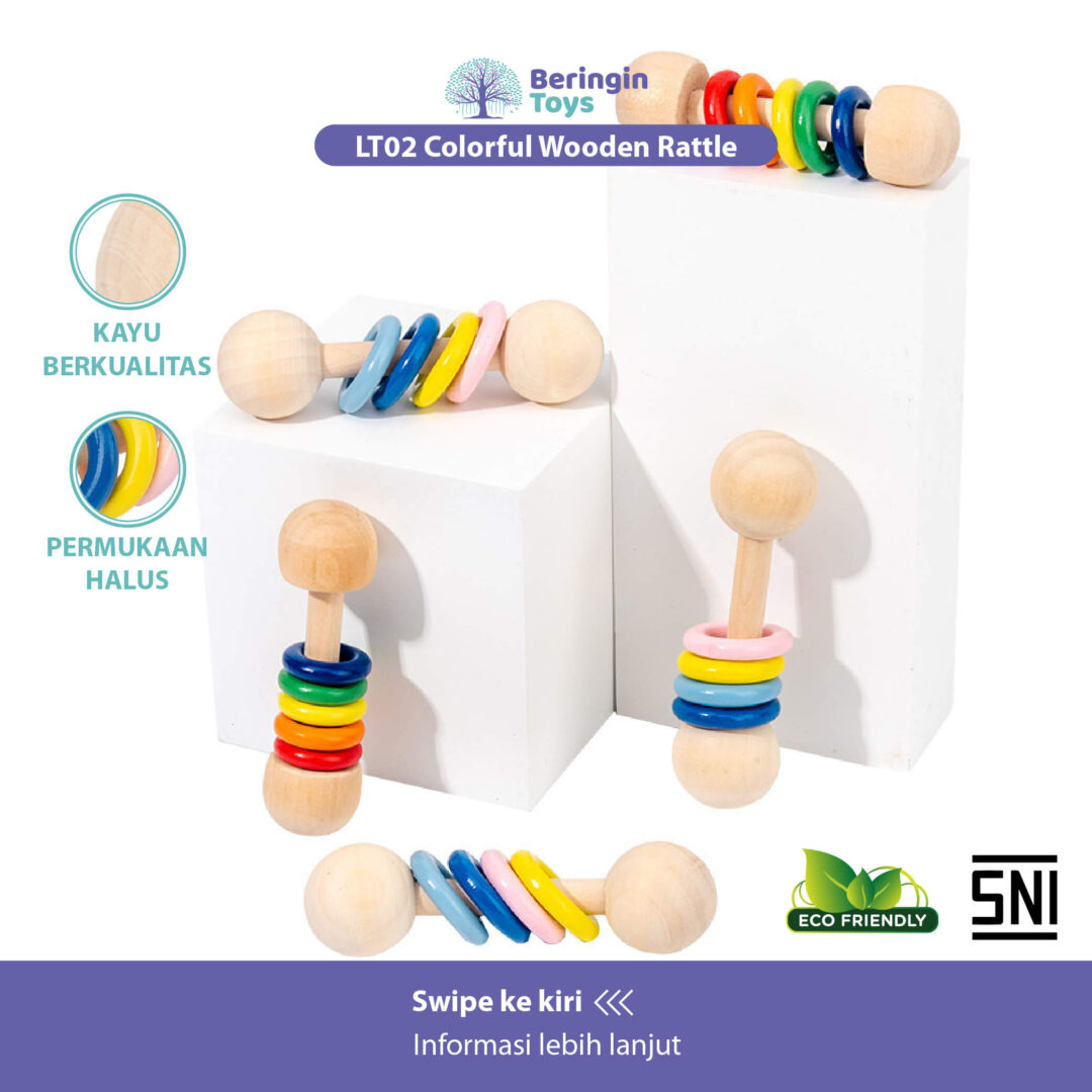 Beringin Toys Mainan / Wooden Ring Rattle / Mainan Rattle Kayu Stick