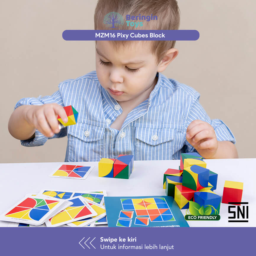 Beringin Toys Mainan Edukasi - Pixy Cubes Block / Mainan Anak / Puzzle Balok