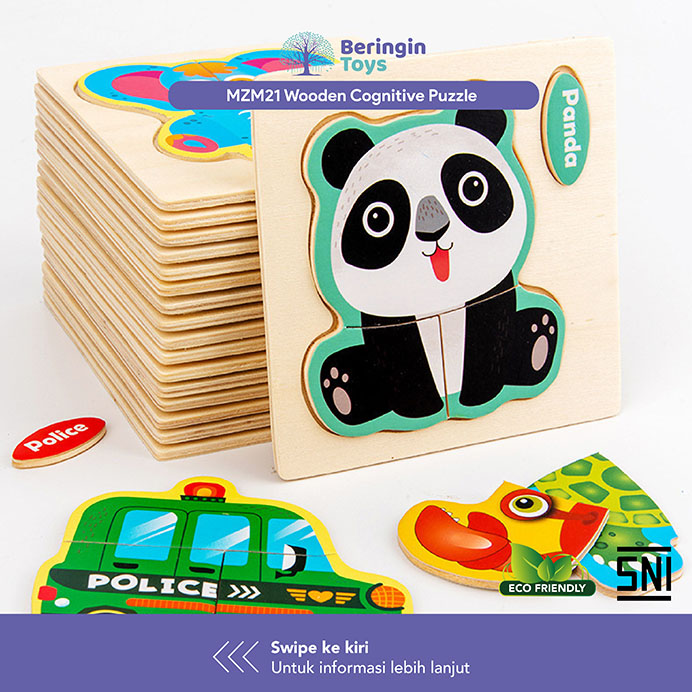 Beringin Toys Mainan Edukasi - Wooden Cognitive Puzzle / Mainan Montessori