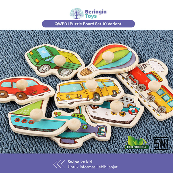 Beringin Toys Mainan Edukasi - Puzzle Board Set / Mainan Edukasi Anak Puzzle Kayu