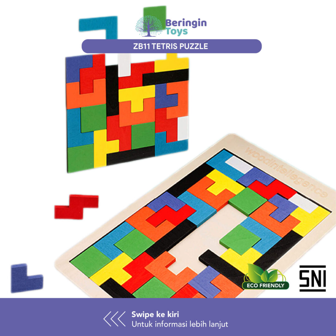 Beringin Toys Mainan Edukasi Wood Intellegence Puzzle Kayu / Mainan Tetris