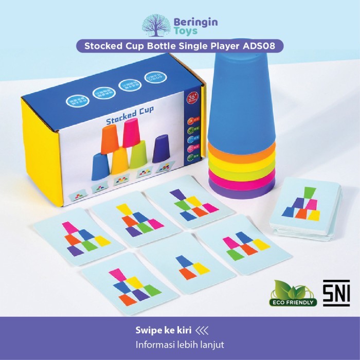 Beringin Toys Mainan Edukasi-Stocked Cup Bottle / Mainan Susun Gelas