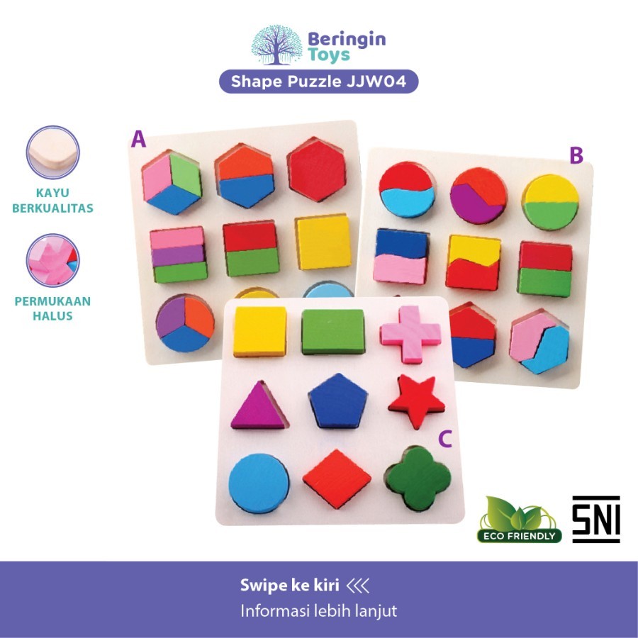 Beringin Toys Mainan Edukasi 3D Montessori Geometric/Mainan Anak Anak
