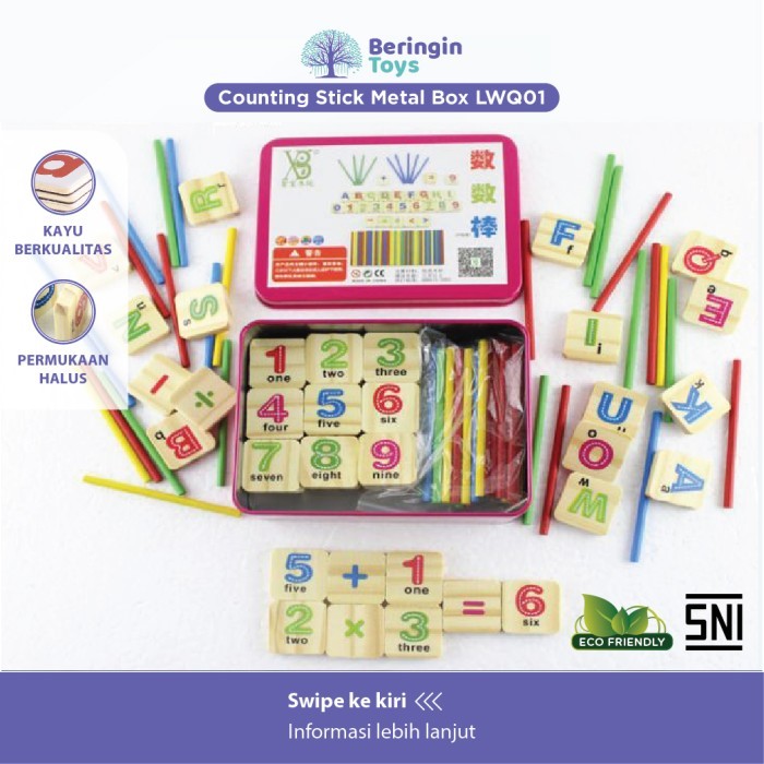 Beringin Toys Mainan Edukasi - Counting Stick Metal Box / Mainan