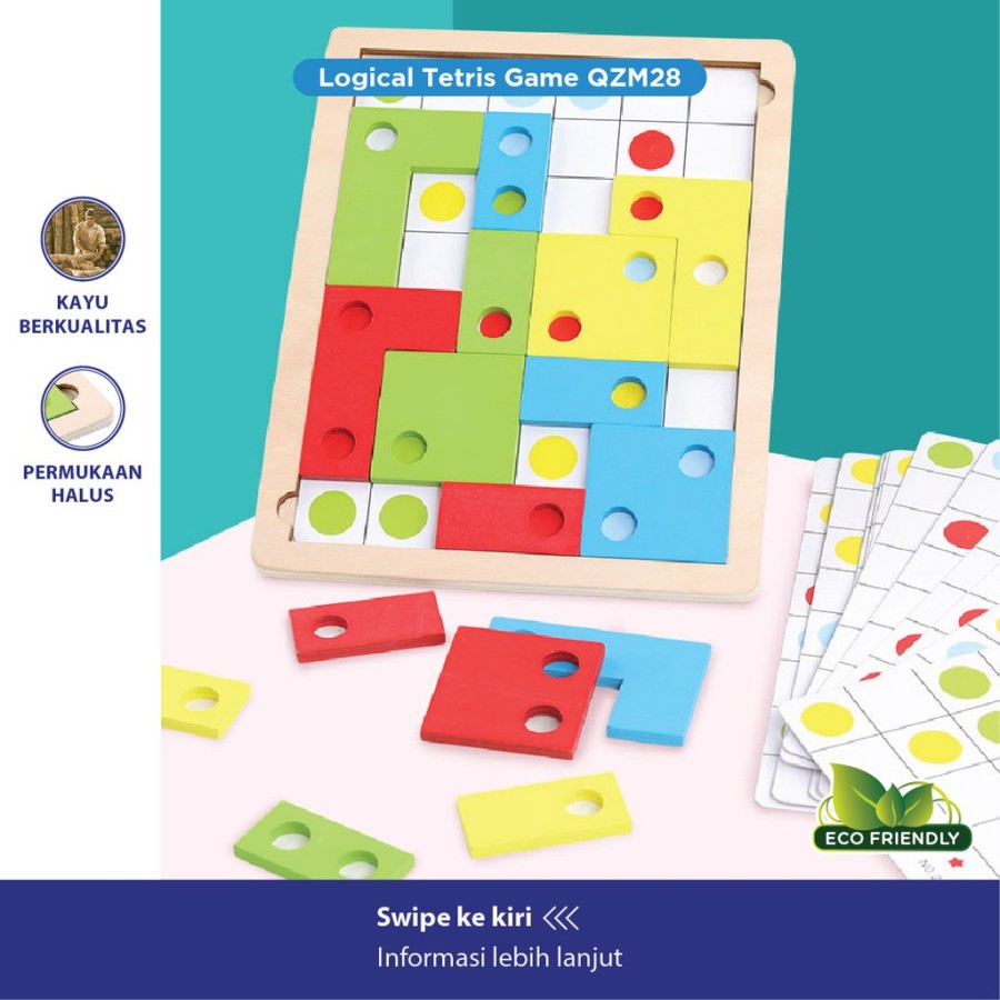 Beringin Toys Mainan Edukasi - Logical Tetris Game / Puzzle Kayu