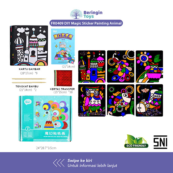 Beringin Toys DIY Magic Sticker Painting /Mainan mewarnai Anak