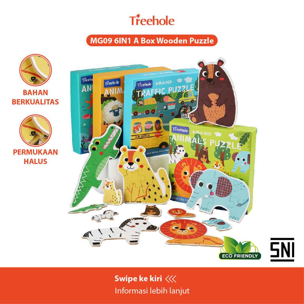Beringin Toys Mainan Edukasi - 6in1 Box Puzzle / Puzzle / Puzzle Kayu
